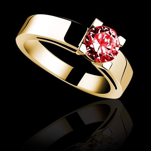 Bague solitaire rubis or jaune Céline